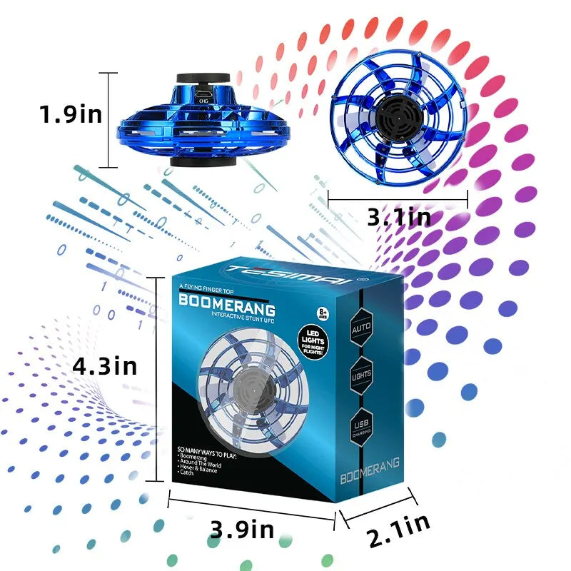 Mini Flying Spinner Luminous UFO Drone – Handbetriebene Leuchtende Drohne für Kinder und Erwachsene